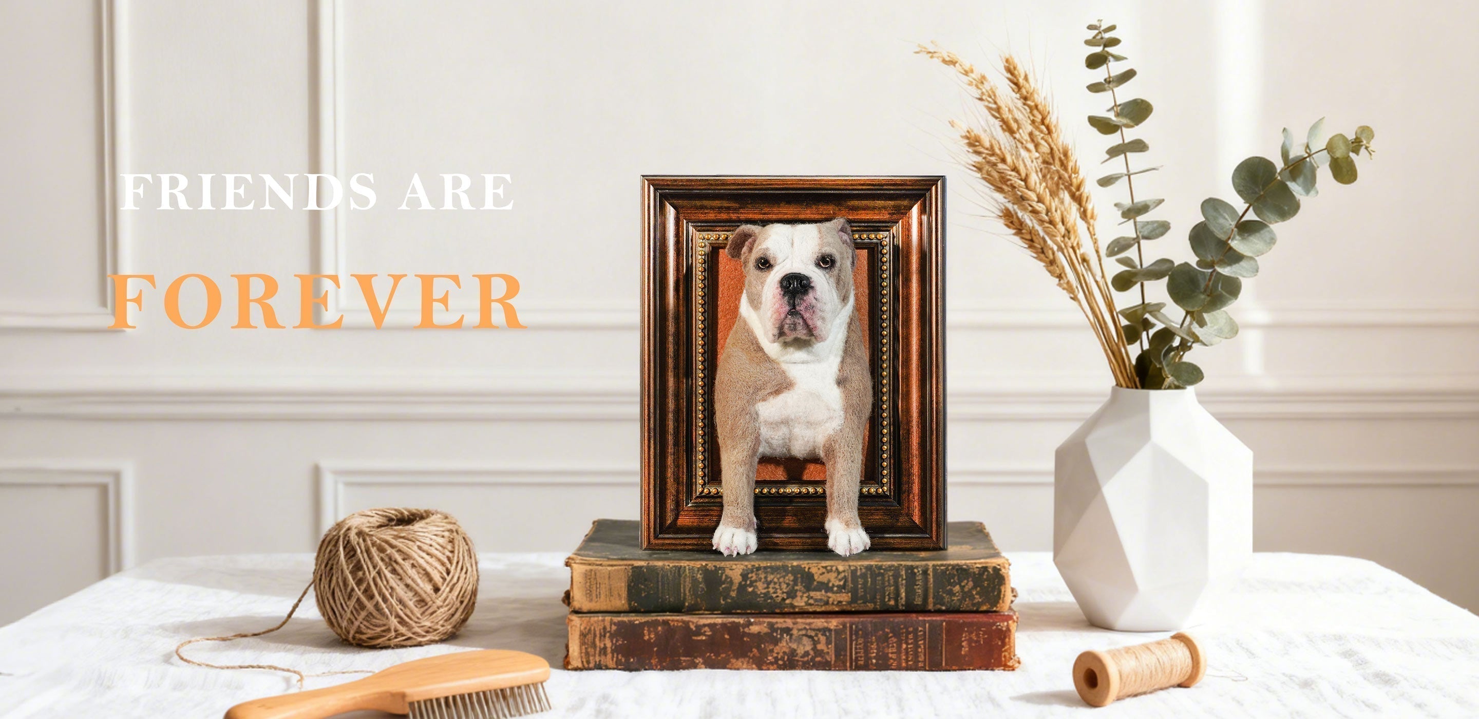 A Heartfelt Tribute in Wool: The Needle Felt portraitt of the bulldog Butter